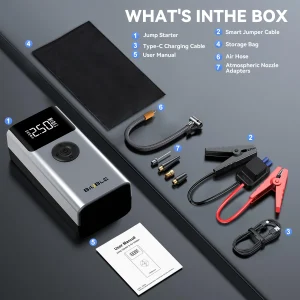 4 In 1 7500A Car Jump Starter Power Bank